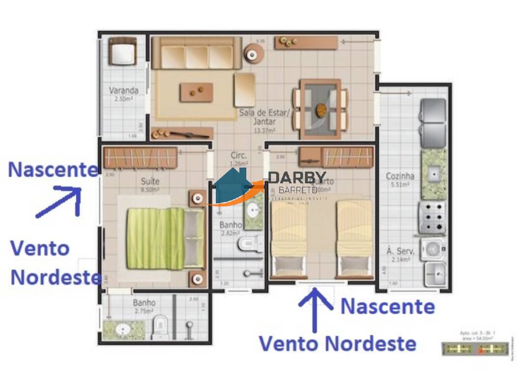 Apartamento à venda e aluguel com 2 quartos, 56m² - Foto 7