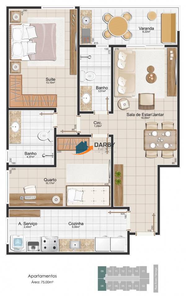 Apartamento à venda com 1 quarto, 45m² - Foto 13