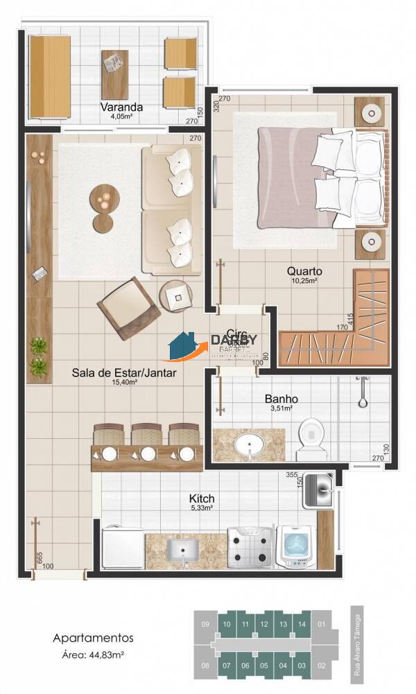 Apartamento à venda com 1 quarto, 45m² - Foto 15